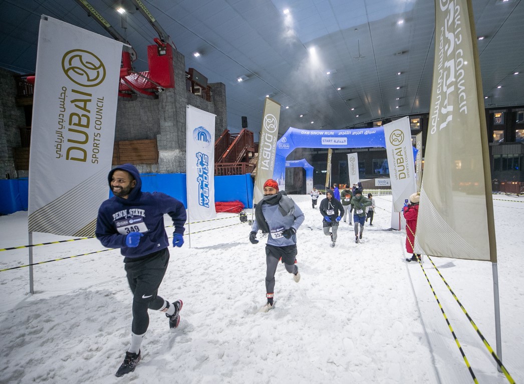 نجاح كبير للنسخة الثانية من سباق دبي للجري الثلجي