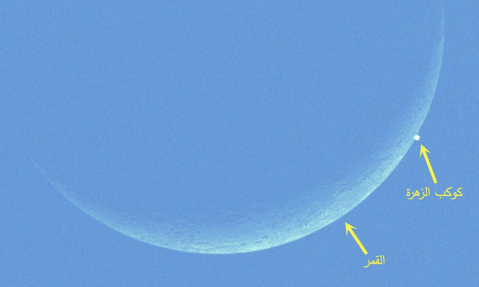 رصد ظاهرة احتجاب كوكب الزهرة النير خلف قرص القمر في سماء الإمارات