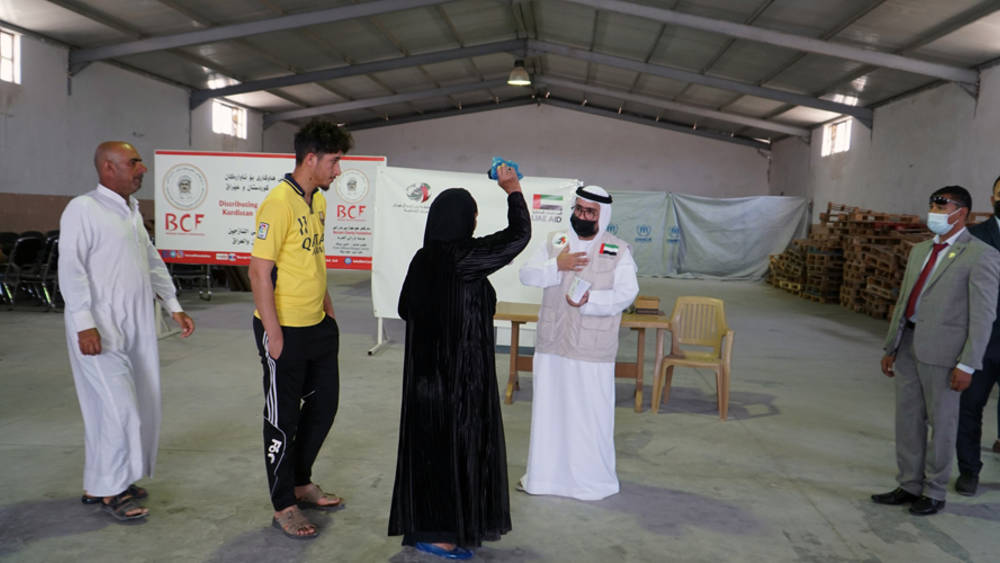 «مؤسسة خليفة الإنسانية» توزع مساعدات في مخيم ديبكة للنازحين العراقيين