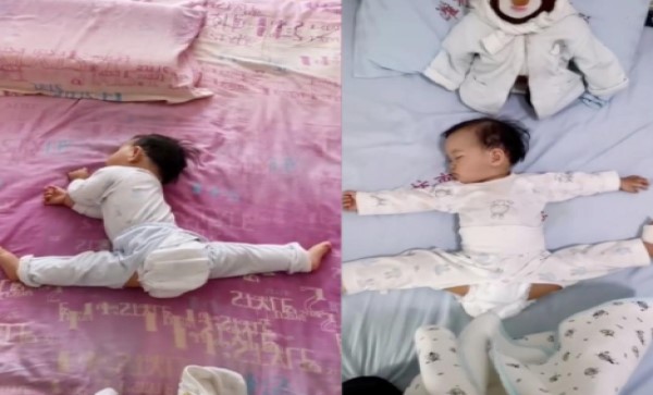 طفلة رضيعة في الصين تُتقن حركات الجمباز أثناء نومها!