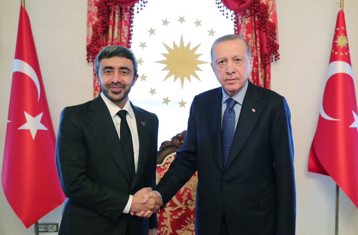 الرئيس التركي يستقبل عبدالله بن زايد في اسطنبول